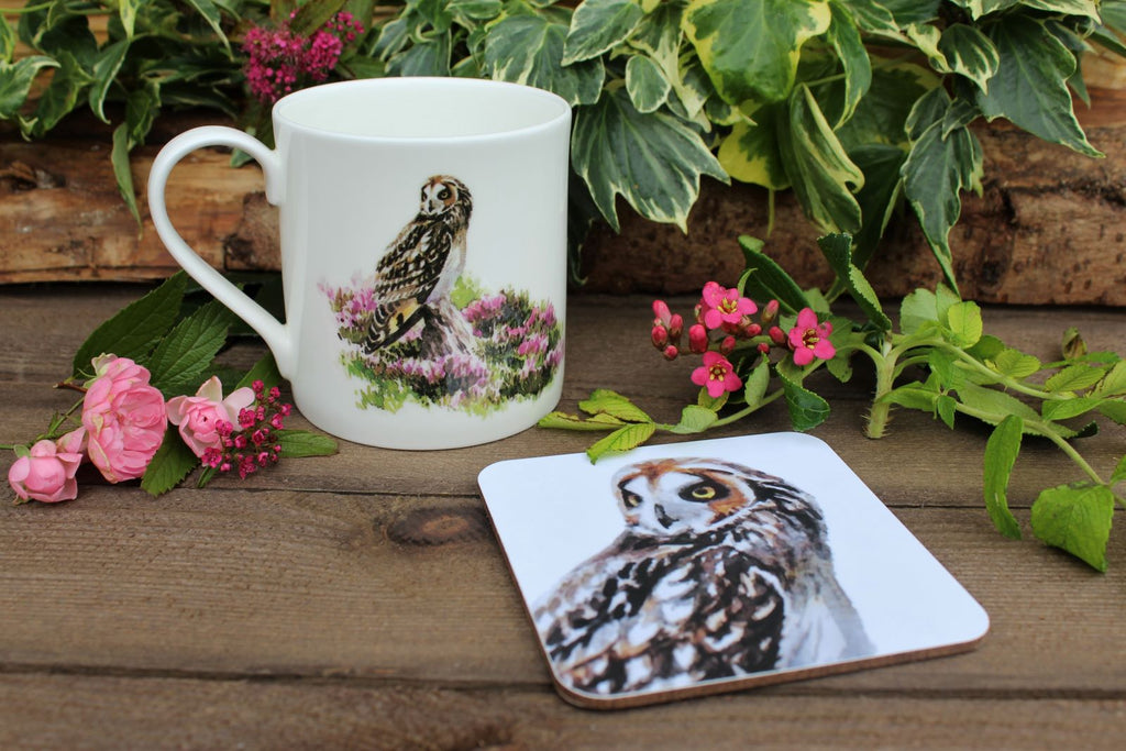 Short-eared Owl Mug & Coaster Set