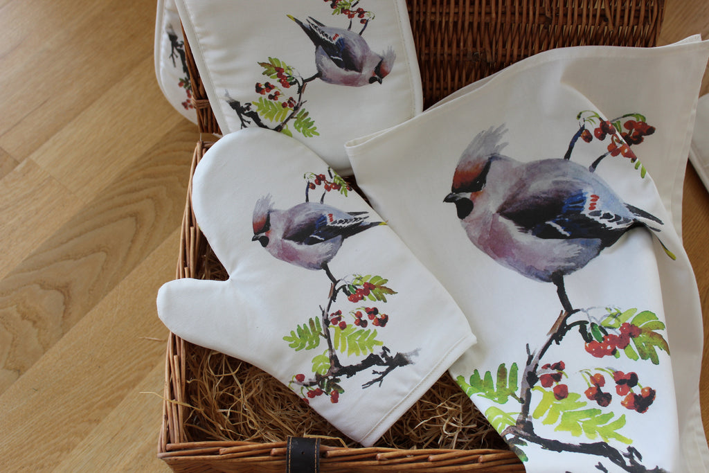 Orkney Storehouse | Waxwing Tea Towel Lifestyle