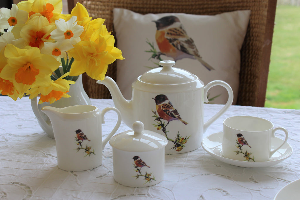 Orkney Storehouse | Stonechat Teacup and Saucer Lifestyle