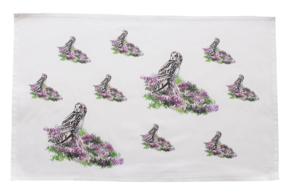 Orkney Storehouse | Short-eared Owl Tea Towel Repeating Product