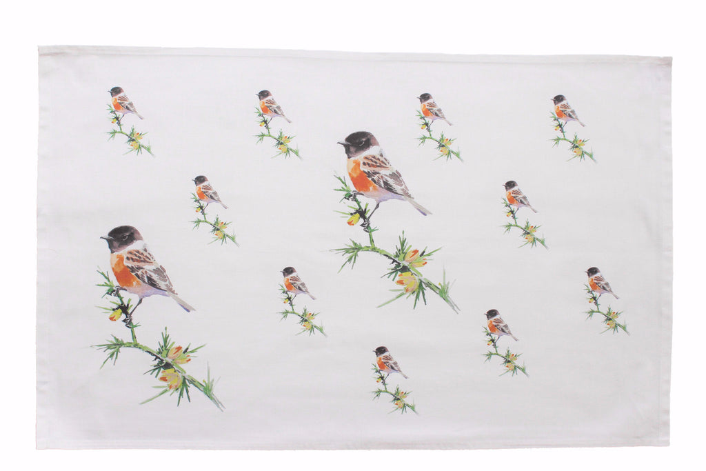 Orkney Storehouse | Stonechat Tea Towel Repeating Product